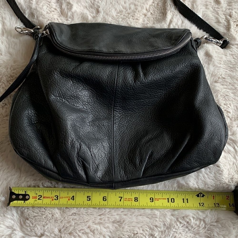 MARGOT Leather Purse‎ NY Natalie Black Soft Pebble Crossbody Shoulder Bag - Picture 7 of 12